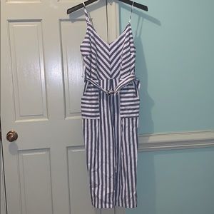 Blue & white Tank top jumpsuit